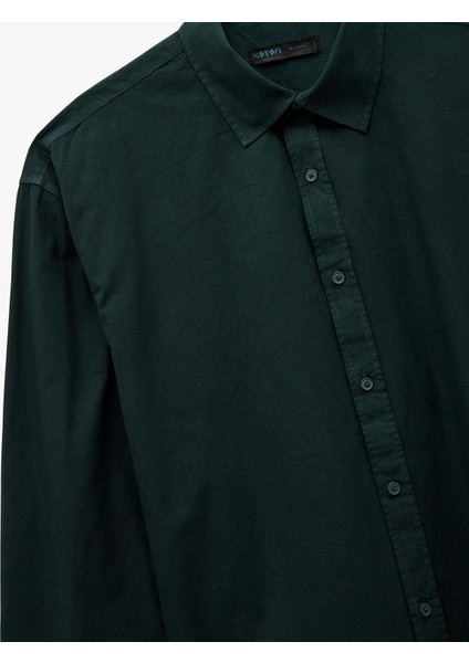 Klasik Yaka Pamuklu Düğmeli Oversize Uzun Kollu Gömlek modelleri