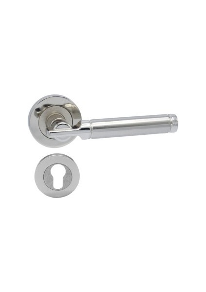 Can Kol Yuvarlak Rozetli Nikel Saten Yale Kapı Kolu