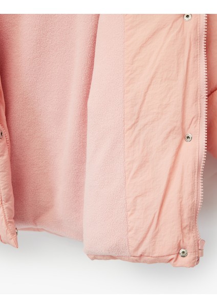 Kapşonlu Cepli Uzun Kollu Fermuarlı Şişme Mont indirimleri