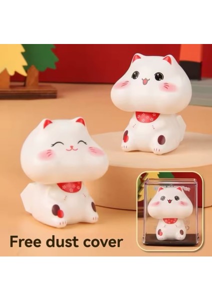 Tomvorks Sevimli Kedi Güneş Işığı Indüksiyon Plastik Heykel Restoranlar Araba Kontrol Paneli Için Şanslı Başını Sallayan Kedi
