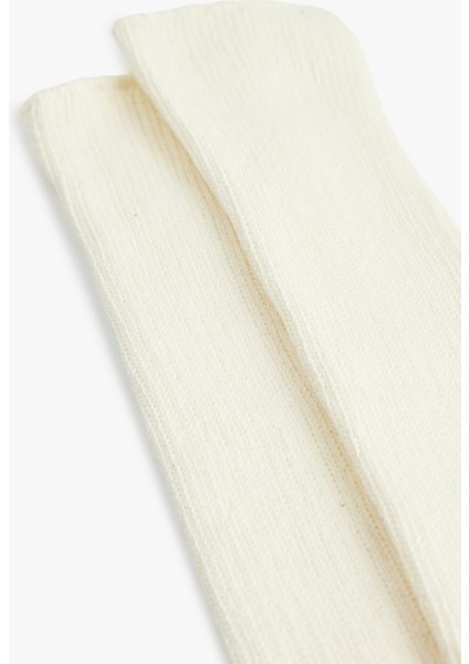 Pamuklu Dokulu Kalın Diz Altı Çorap modelleri