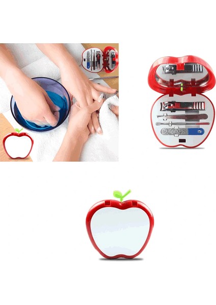 Manikür - Pedikür Seti Elma Şeklinde 4 Parça Aynalı indirimleri