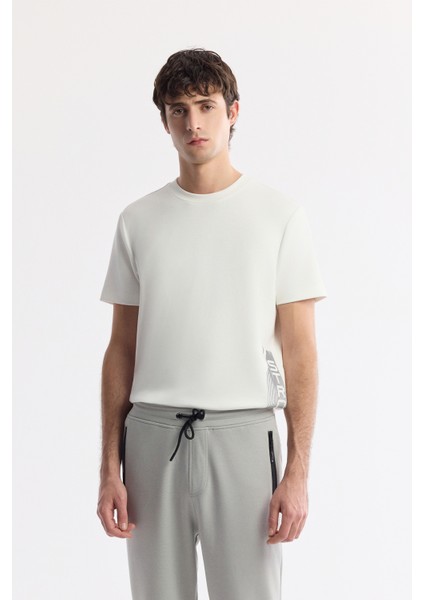 Erkek Gri Beli Lastikli Bağcıklı Bi-Stretch Regular Fit Eşofman Altı B003400