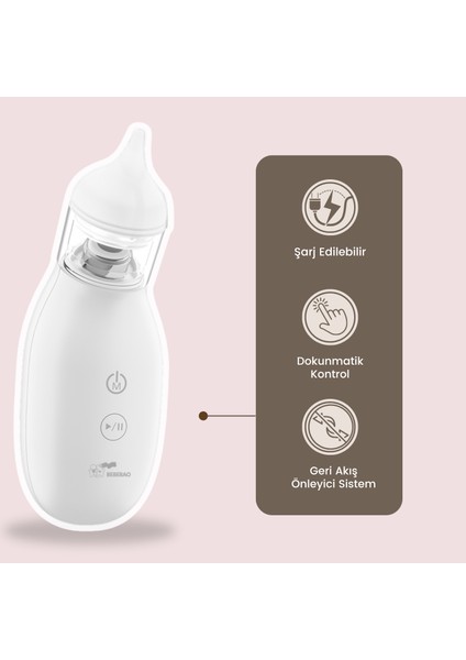 Q2 Elektrikli Bebek Burun Aspiratörü Çocuk Burun Temizleme Makinesi Şarjlı