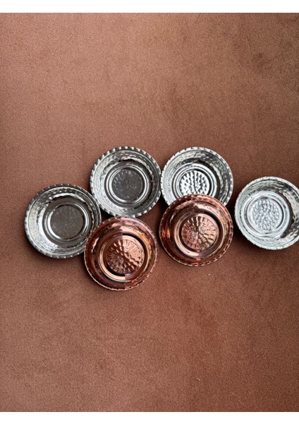 Bakır Tabak Kahvaltılık Çerezlik 6'lı Set