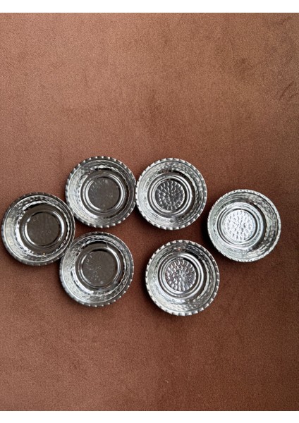 Bakır Tabak Kahvaltılık Çerezlik 6'lı Set