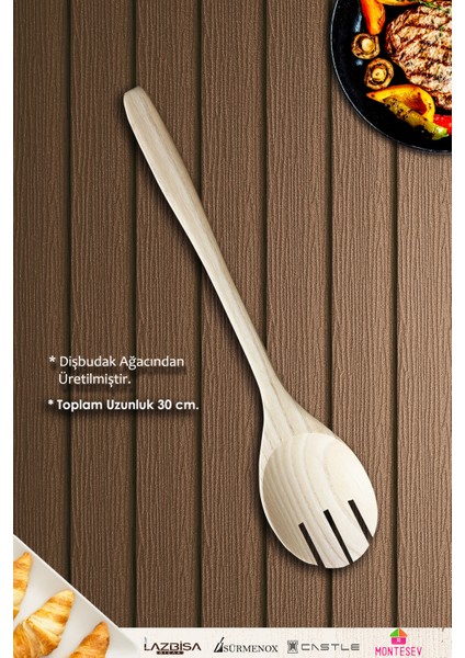 Doğal Diş Budak Ağacı Standlı Ahşap Tahta Kaşık Seti Yemek Servis Kaşık Seti Ahşap Kaşıklık 5 Parça