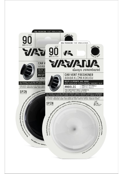 Araba Klima Kokusu, Spin Oto Kokusu 2'li Set, 90 Gün Etkili Araç Kokusu - Mystic | Angelic