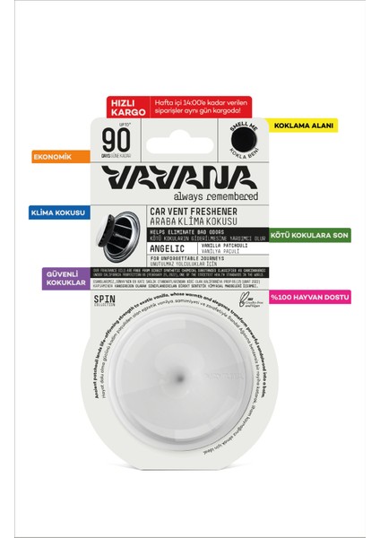 Araba Klima Kokusu, Spin Oto Kokusu 2'li Set, 90 Gün Etkili Araç Kokusu - Mystic | Angelic fırsatları