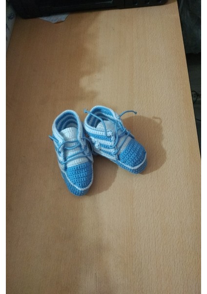 El Örgüsü Bebek Patigi 1 Adet Beyaz Mavili ( 6 Aylk ve 2 Yaş Için ) Kaliteli Şık Güzel fiyatları