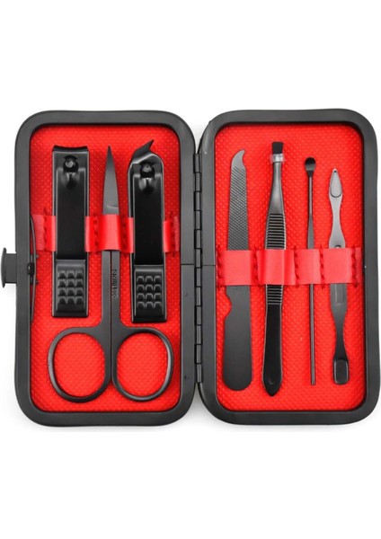 7 Parça Profesyonel Manikür Pedikür Seti Siyah Lüks Seyahat Çantası, Kadın & Erkek Tırnak Bakım Kiti fiyatları