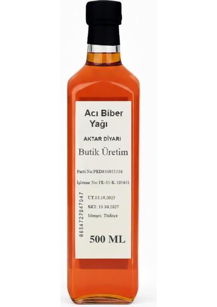 Acı Biber Yağı 500 ml fiyatları