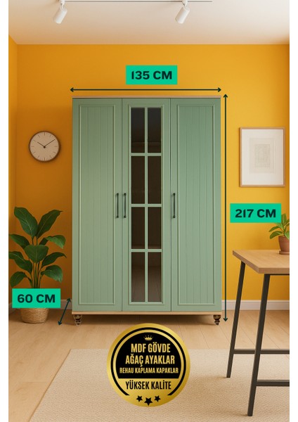 Gülsün Mdf 3 Kapaklı Genç Odası Dolabı – Kaliteli ve Geniş fiyatları