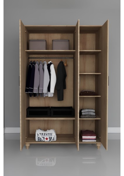 Gülsün Mdf 3 Kapaklı Genç Odası Dolabı – Kaliteli ve Geniş modelleri