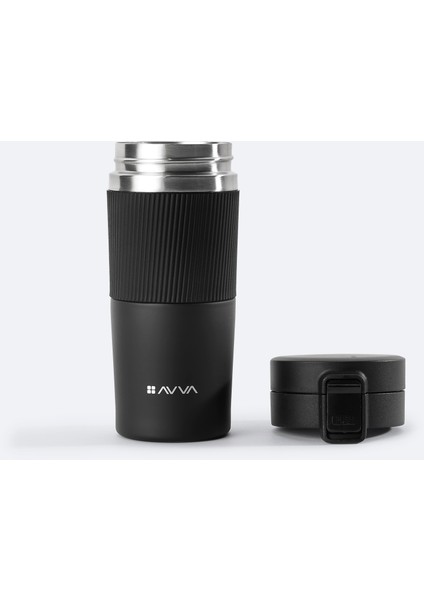 Erkek Siyah Paslanmaz %100 Çelik Termos 400 ML B009902