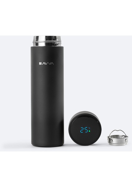 Erkek Siyah Isı Göstergeli %100 Çelik Termos 500 ML B009903
