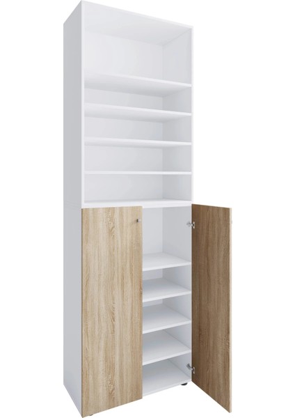 Visby Ayakkabılık - Çok Amaçlı Dolap - Kiler Dolabı - Atlantikçam-Beyaz- 80 cm modelleri