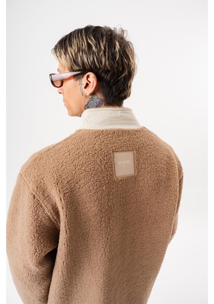 Erkek Zip Oversize Teddy Ceket Kahve fırsatları