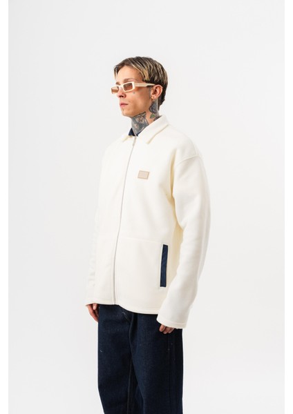 Erkek Zip Oversize Polar Ceket Ekru fiyatları