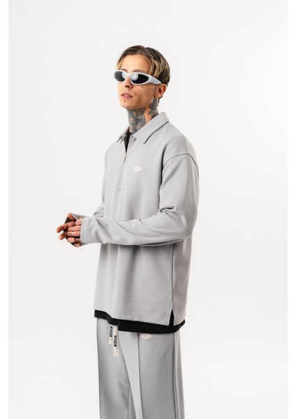 Erkek Yarım Fermuarlı Modal Sweatshirt Gri fiyatları