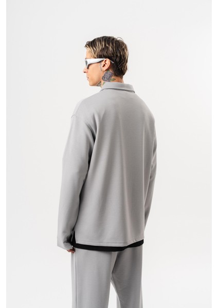 Erkek Yarım Fermuarlı Modal Sweatshirt Gri modelleri