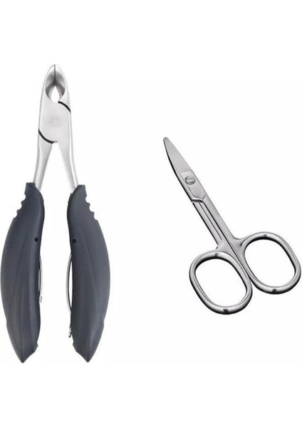 -9935710500 Paslanmaz Diyabetik Tırnak Makası ve Bıyık Makası Seti