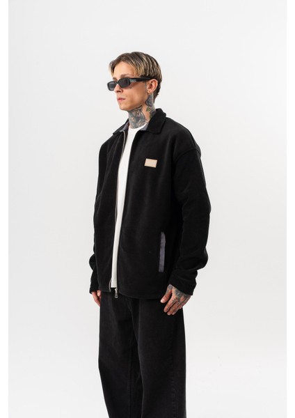 Erkek Zip Oversize Polar Ceket Siyah fiyatları