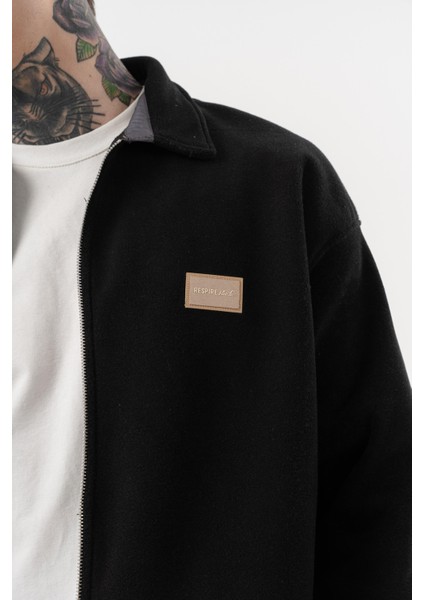 Erkek Zip Oversize Polar Ceket Siyah indirimleri