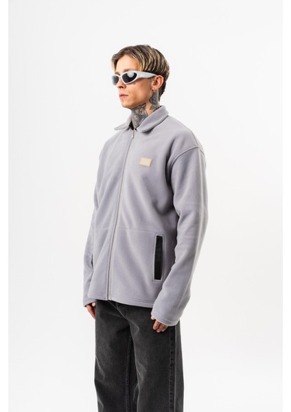 Erkek Zip Oversize Polar Ceket Gri fiyatları