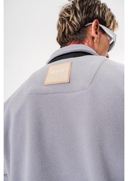 Erkek Zip Oversize Polar Ceket Gri fırsatları