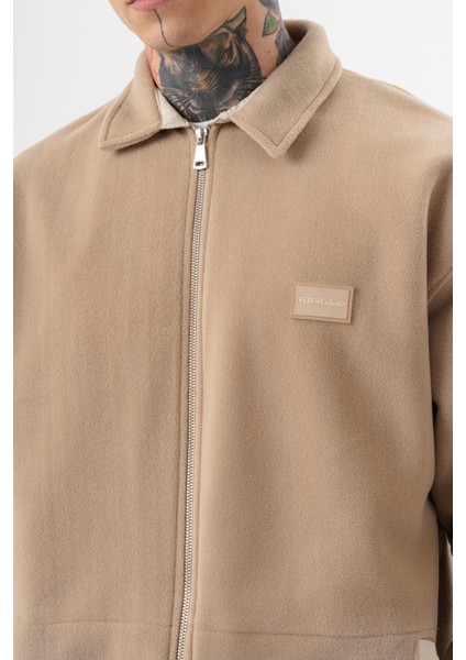Erkek Zip Oversize Polar Ceket Bej indirimleri