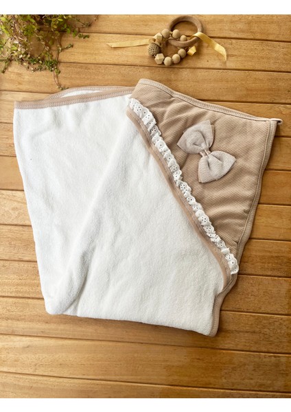 Pamuklu 75X75 Fiyonklu Bebek Havlusu / Kundak - Kahve fiyatları