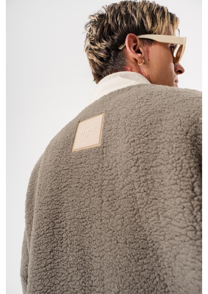 Erkek Zip Oversize Teddy Ceket Koyu Yeşil fırsatları