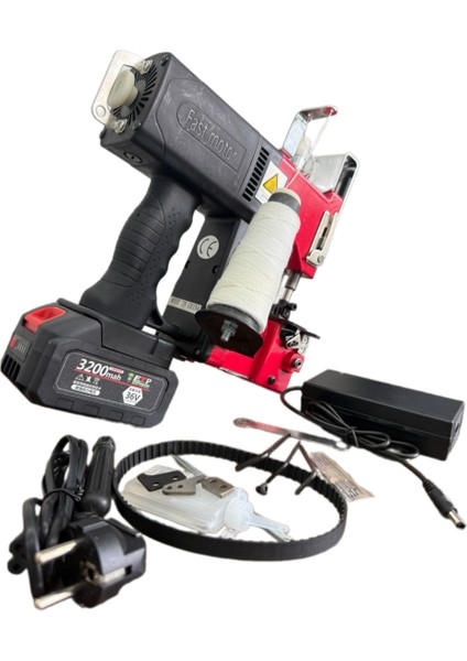 Şarjlı Çuval Ağzı Dikiş Makinesi Taşınabilir Yağ Iğne Seti Tek Bobin