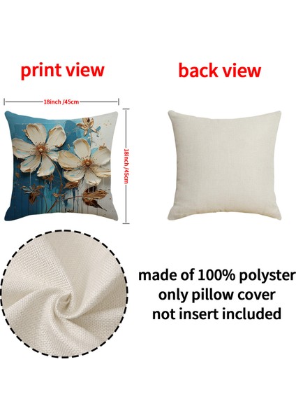 Krem Rengi Baskılı Kırlent Kılıfı, Sade ve Şık Dekoratif Kanepe Minderi, Keten Nefes Alan ve Rahat Sırt Dayanağı. (Yurt Dışından) fırsatları