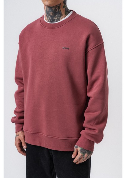 Erkek Respire Yazı Detaylı Basic Oversize Sweatshirt Gül fırsatları