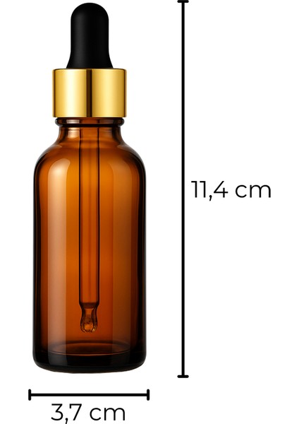 5’li 50 ml Amber Cam Serum Şişesi + Gold (Altın) Metal Kapaklı Siyah Uçlu Damlalık fırsatları