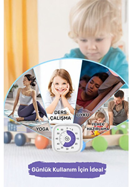 NPT31 Analog Alarm Zamanlayıcı Beyaz Renkli 60 Dakika Süreli Öğrenci Motivasyon Saati