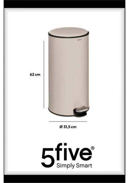 Delta 30 L Pedallı Çöp Kovası Kil Beyazı | Yavaş Kapanma, Aktif Karbon Filtre, 39×33×62 cm ,Kolay Temizlik Çıkarılabilir Yıkanabilir İç Sepet fiyatları