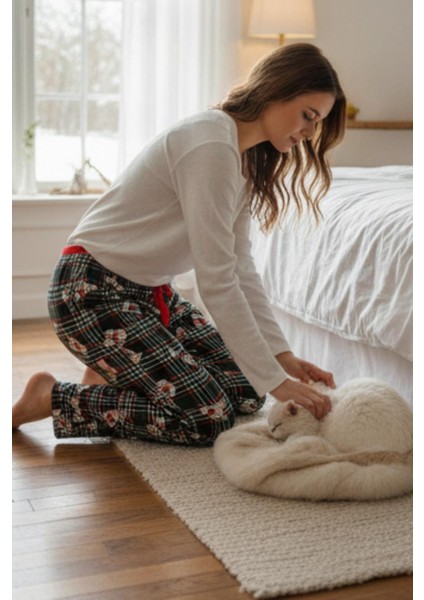 Uzun Tek Alt Pijama - Ev Giyimi Günlük Rahat Pijama Altı modelleri