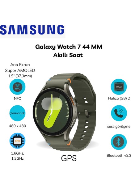 Galaxy Watch 7 44 mm Akıllı Saat (Samsung Türkiye Garantili)