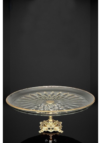 Çırağan Cam Kek Servis Standı Ayaklı Tutamaçlı 30*32*24