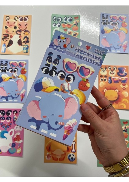Mobilize Summer Sevimli Hayvan Giydirme 6 Yaprak 111 Adet Sticker Seti/etiket/çıkartma modelleri