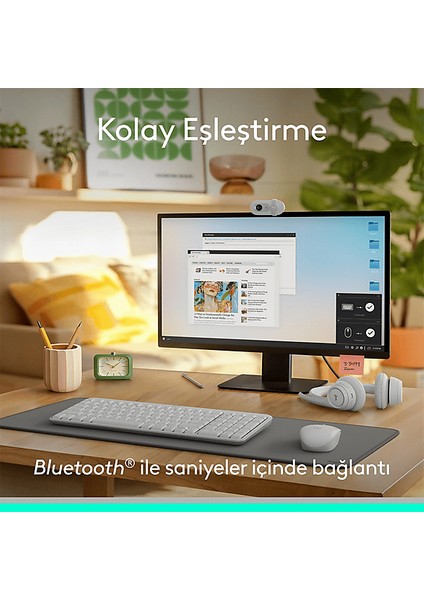 Logıtech MK250 Kablosuz Bluetooth Kablosuz Klavye ve Mouse Seti Beyaz modelleri