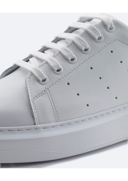 Erkek Beyaz %100 Deri Esnek Taban Hafif Casual Ayakkabı B008000