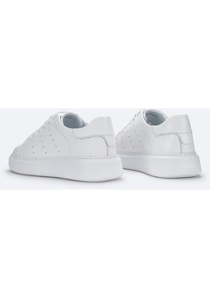 Erkek Beyaz %100 Deri Esnek Taban Hafif Casual Ayakkabı B008000