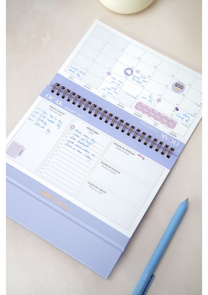 2026 Masaüstü Planlayıcı Takvim Lila fiyatları