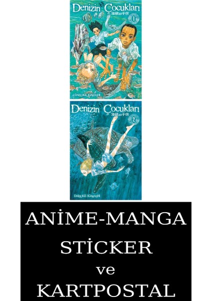 Denizin Çocukları 1-2 Manga Seti (2 Kitap) / Anime-Manga Sticker ve Kartpostal Hediye
