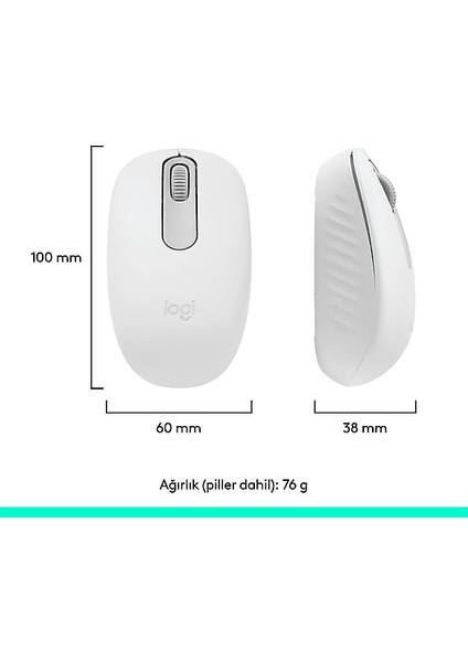 Logıtech MK250 Kablosuz Bluetooth Kablosuz Klavye ve Mouse Seti Beyaz