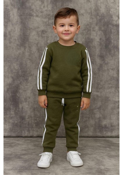 Içi Polarlı Yandan Şeritli Üç Iplik Eşofman Takımı